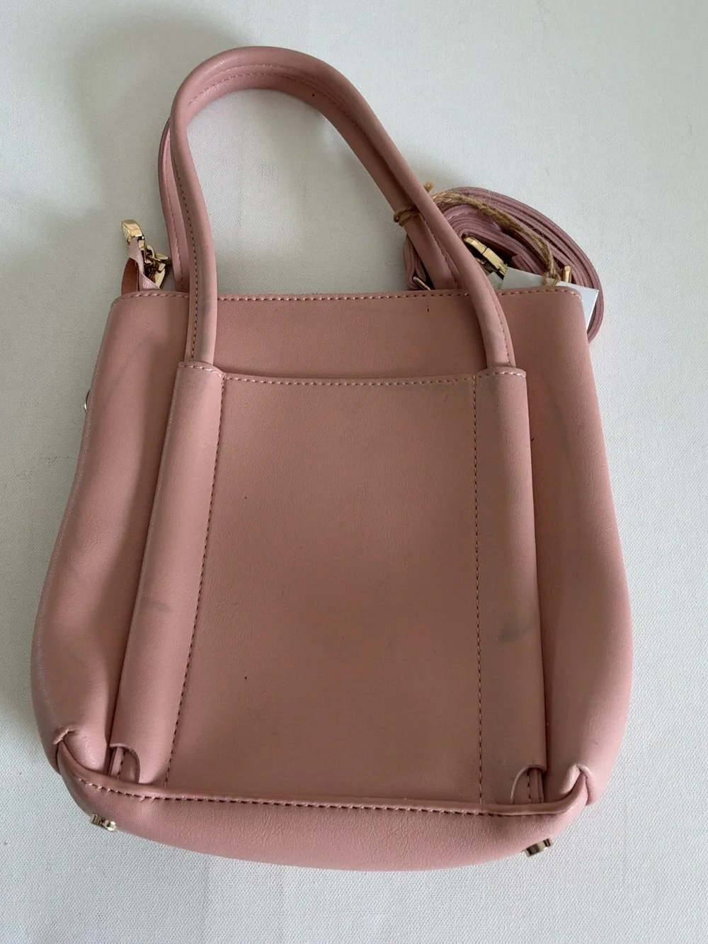 Expressions NYC Blush Pink Mini Tote Crossbody Bag NWT Vegan Leather